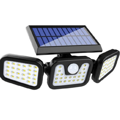Customized Solar Sensor Lights74LED Three-head rotatable wall lamp, outdoor light-controlled waterproof road and courtyard street light